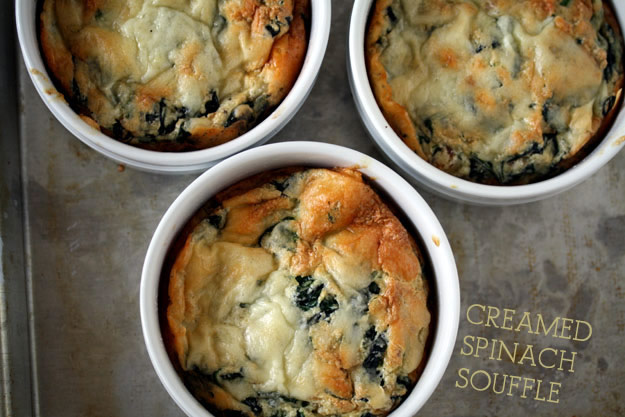 Creamed Spinach Souffle